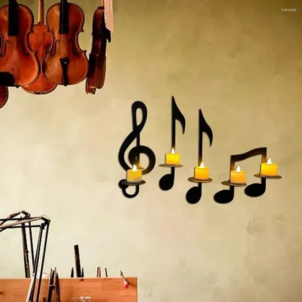 Candlers Mur suspendu décor de maison Black Music Note de support de support exquis