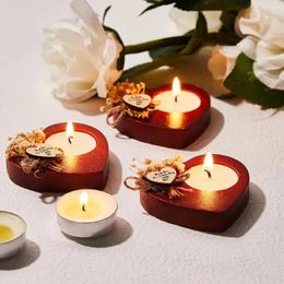 Bougeoirs pour cadeaux de mariage, bougies rustiques pour invités, décoration de fête, cadeau de saint-valentin