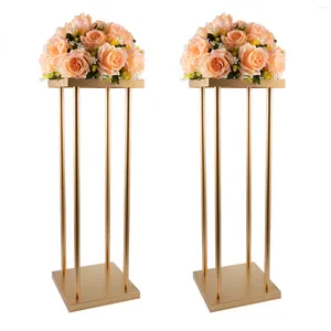 Soportes de velas Flower Stand de 2 metales 23.52 pulgadas Gold Tall Flor de columna Central de columna para mesas decoraciones navideñas