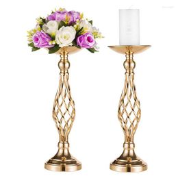 Bougeoirs fleurs de mariage métal route plomb chandelier centres de table fleur boule support Vase maison fête décor