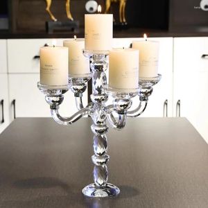 Kandelaars Bruiloft Houder Verjaardag Stand Europese Romantisch Decor Tafel Cristal Verticale Luxe Portavelas Kamer