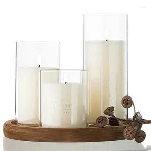 Bougeoirs En Gros OEM Transparent Grand Cylindre Clair Vase À Fleurs Vases En Verre Borosilicate Bougies De Mariage Décor À La Maison