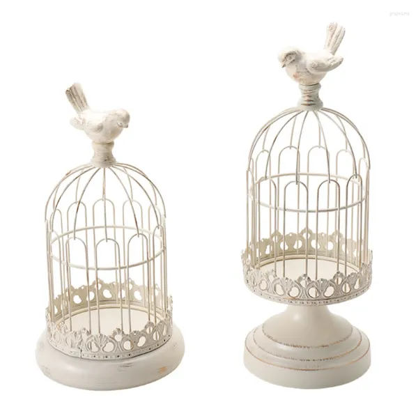 Bougeoirs En Gros Rétro Métal Fer Art Cage À Oiseaux Titulaire Décoration Pièce Romantique Dîner Aux Chandelles