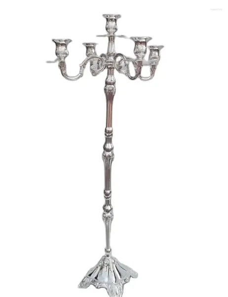 Bandlers en gros - pièce maîtresse en argent candélabre enviromental alliage zinc 83cm mariage 5-armes Stick Stick Candelabrum