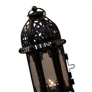 Candlers Wind Lantern Ornements intérieurs Ornement Ornement noir transparent noir