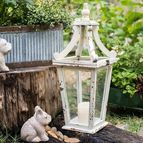 Candlers en bois stand en verre porte-répercus