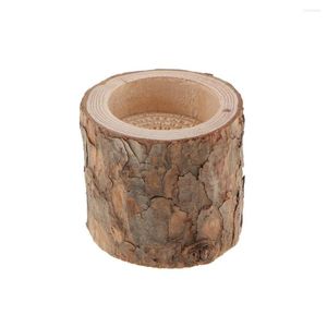 Bougeoirs Porte-bougie en bois photophore pour bougie romantique décoration de fête de mariage 10 pièces souche d'arbre naturel Leuchtturm Vintage XX