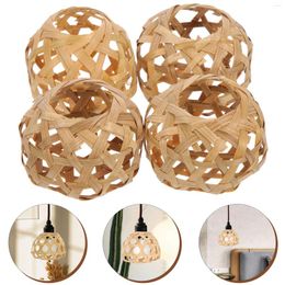 Bougeoirs tissés d'éclairage à lampe à lampe à lampe de bulbe Cage Roard Pendre Light Shade Plafond Cover Fixture Decor