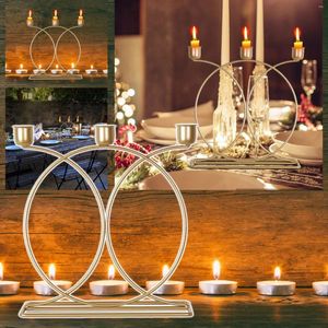 Bandlers en fer forgé de chandelier métallique belle décoration de support de support en forme pour le dîner romantique de mariage d'anniversaire # t2g