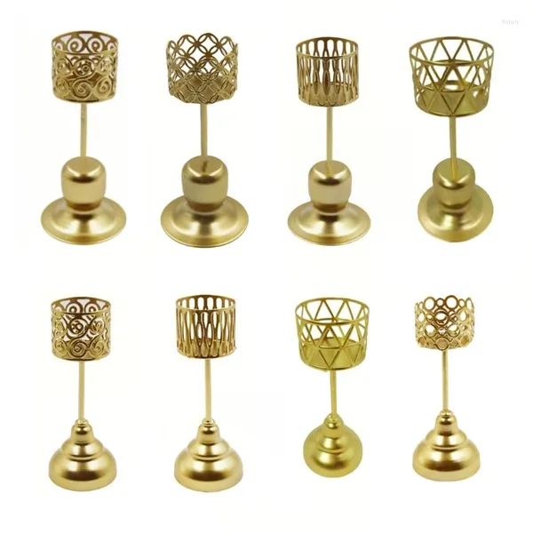 Candelabros Soporte de hierro forjado Candelabro elegante Soporte de luz de té 3D para acento de sala de estar