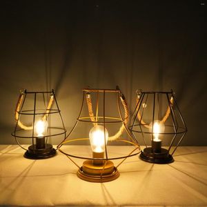 Candelabros de hierro forjado, lámpara de mesa, luz LED de noche, botella de vino tinto Vintage, regalo, decoración del hogar, dormitorio, mesita de noche, luz de escritorio