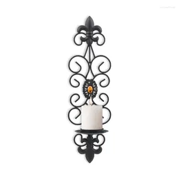 Bougeoirs xx9b Porte-fer forgé vintage en métal diamant mural chandelier pour le mariage à la maison Décoration de dîner romantique