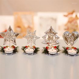 Bougeoirs Année de fer forgé de Noël de Noël décoration de table de bricolage GADEAL FAMILLE TREE