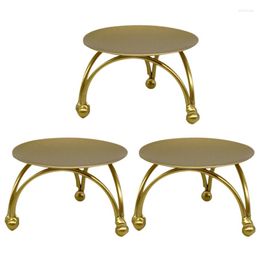 Bougeoirs YO-Style Européen Chandelier Fer Rétro Table Ronde Doré Pour La Maison Festive Ornement 3 Pcs