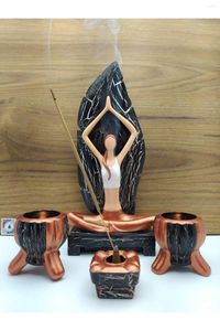 Kandelaars Yoga Girl Inwierse Holder en Table Bookshelf Candlestick Wedding Decoratie Bar Party Living Room Decor Home Gift Office