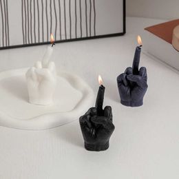 Bougie parfumée en forme de pouces vers le haut, bougies aromatiques décoratives modernes pour la maison, ornement de doigt du milieu droit drôle, décor de chambre Velas