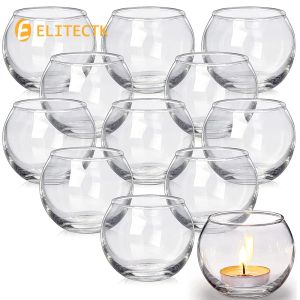 Bougies 10 / 20pcs 5cm en verre transparent en verre léger Candlers Ball Forme Candlestick Mariage Bar Ktv Home Church Bauble Decoration