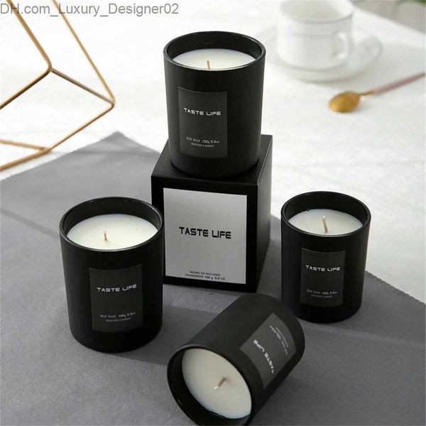 Velas Velas en tarro perfumadas de 100 g - Tarro de vela de vidrio para decoración del hogar Baño Dormitorio Oficina Hotel Tarro de cera de soja Vela Regalo Q240127