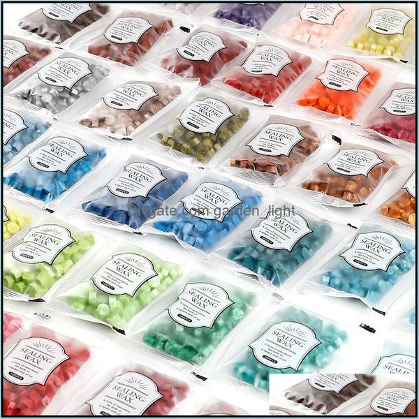 Bougies 100pcs / sac Colorf Cire à cacheter Octogone Perles Monochrome Pois Mariage Invitation Décoration DIY Craft Stampwax Drop Deliv Dhevf