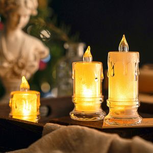 Bougies 1pc LED sans flamme avec chandelier clair réaliste à piles pour les décorations de l'année de Noël à la maison 230907