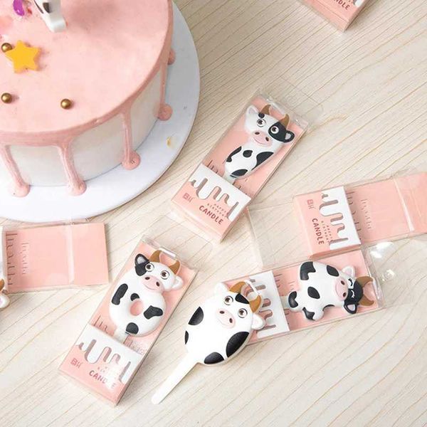 Bougies 1PC Numéro 0-9 Kid Anniversaire Bougie De Mariage Dessert Cupcake Gâteau Fournitures De Fête Zodiac Vache Gâteau Topper Animal Cuisson Décor