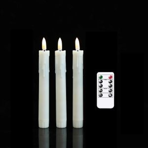 Velas 2/3/6 Piezas Control remoto corto sin velas decorativas en llamas, vela de viernes de San Valentín de boda de plástico de 7 pulgadas