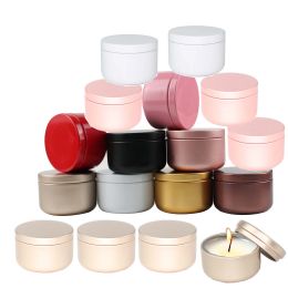 Velas 20/30/50pcs Vela de aluminio Tinde 50 ml Contenedores de velas redondas Jars Cosméticos Camana de crema de aceite Aromaterapia vacío de metal sellado lata