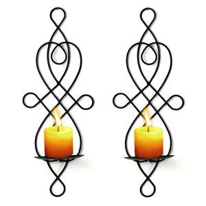 Bougies 2pcs en fer mur suspendu bougeur metal fête de mariage pour dîner pour dîner à la maison en chandelle pastorale vintage