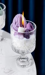 Bougies 2pcs de soja cire de cire de crème glacée Cougie de crème glacée Mariage décoratif en intérieur