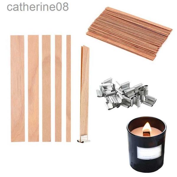 Bougies 30 / 50pcs Ensemble de bougies en bois avec bougies sans fumée à base de clip pour bricolage de bougie de paraffine de fabrication de bougies de fabrication de bougies D240429