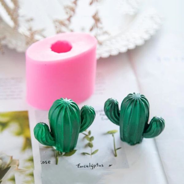 Bougies 3d cactus parfumé en silicone moule moule diy mini-végétal ornements en plâtre savon en silicone moule de décoration intérieure cadeaux artisanat outils de fabrication