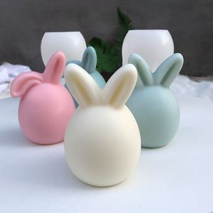 Velas 3D Huevo Conejito Molde de vela de silicona Sin rostro Cabeza de conejo Aromaterapia Jabón Yeso Resina Molde Fabricación de velas Suministros Decoración para el hogar 230608