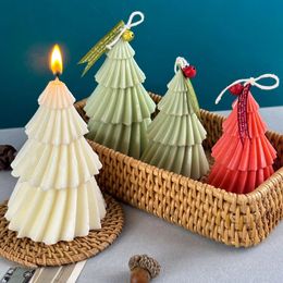 Kaarsen 3D Geometrische Grenen Siliconen Kaars Schimmel DIY Kerstboom Ambachtelijke Geschenken Maken Aromath Zeep Hars Mallen Home Decor Supplies 231121