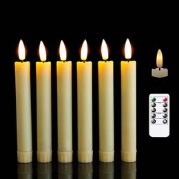 Candles 3d Wick Flameless Candlesticks Flickering Led Taper Candle W Remote Timer Functie 7,5 inch Ivory Battery Window 230816