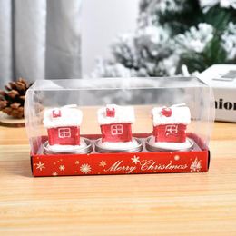 Kaarsen 3 stks Santa Claus Christmas Candle Romantische Sneeuwmannen Xmas Tree Candlelight Party Diner Sfeer Decoratie Natal