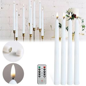 Kaarsen 4pcs Flameless Remote Led kaarslicht heldere flikkerende lamp batterij bediende kerstfeestjaar Tafeldecoratie