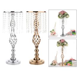 Bougies 52 cm de haut en cristal Bandle Flearpied Piette centrale Candle Holder Candlestick Road Flower Fleurs pour la fête de table de mariage décor