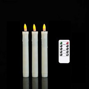 Bougies Pack de 7 pouces de 3 bougies de mariage à télécommande à LED à LED à télécommande opérée sans flamme avec minuterie D240429
