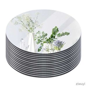 Kaarsen Acryl Ronde Spiegel Dienblad Dikke Spiegelplaat Bruiloft Tafel Kaars Middelpunt Decoratie DIY Creatieve Handgemaakte Accessoires