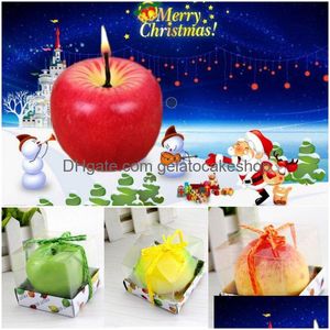 Kaarsen Appelvormig Fruit Geurend Festival Sfeer Romantisch Feestdecoratie Kerstavond Jaar Decor Drop Delivery Huis Tuin Dh2Pi