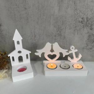 Bougies Bird Anchor House Silicone moules de bougies Cœur Houtes Moules de béton moule moules Gypsum Bandlers Decoration Décoration Moule de résine