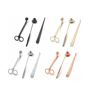 Kaarsen Kaarsaccessoire Cadeaupakket 3 in 1 set RVS Bell Snuffers Wick Trimmer Wicks Dipper Vintage Home Deco Fy5236 Drop Dhhxn