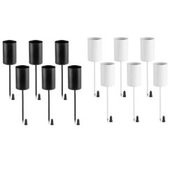 Velas Partes de velas Candillas Stick Suptor, Velas Cónicas con Brocheta 6 PCS Negro