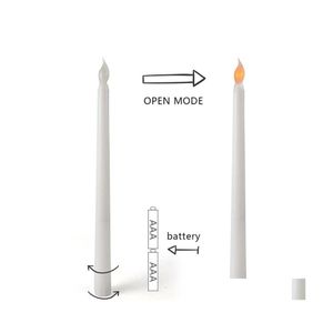 Bougies Bougie Lampes Télécommande Électronique Simation Led Lumières Alimenté Par Batterie Long Pole Light Party Décoration 4 5Jz N2 Drop De Dhmla