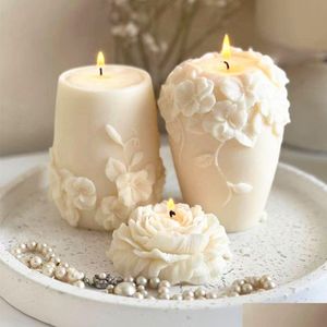 Bougies Bougies DIY Nordic Rotin Fleurs Sile Bougie Moule Gypse Forme Sculpture Art Aromathérapie Plâtre Décor À La Maison Mariage G Dhgarden Dhfob