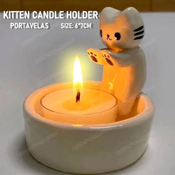 Cougies Cat Candles de chandelier mignon chat aromathérapie bougeur chaton réchauffage pattes ornements