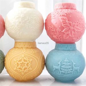 Velas Molde de vela navideña Molde de silicona Linterna esférica DIY Fabricación de velas suaves Forma de molde Silikon hecho a mano para yeso Herramienta L231117