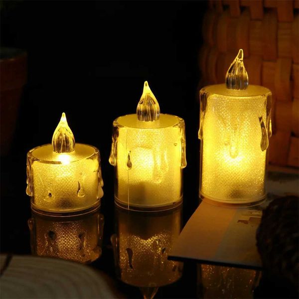 Bougies Bougie décorative de Noël LED Simulation Flamme Bougie Père Noël Bonhomme de Neige Décorative Veilleuse Vacances DIY Décorations