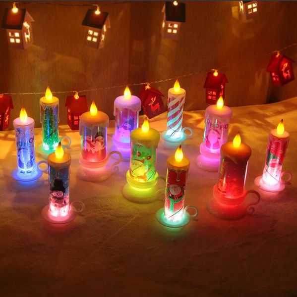 Kerzen Weihnachten LED-Kerze PVC-Nachtlichter Tragbare flammenlose Tischdekoration Frohe Desktop-Drop-Lieferung Hausgarten Dhifl