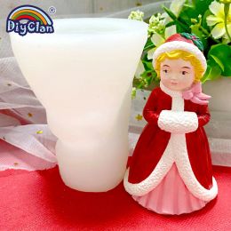 Cougies Christmas Princess Modèle Moule de silicone pour gypse Savon au chocolat Moule de bougies 3D Forme à la main